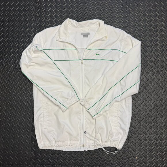 NIKE White Windbreaker with green accents - Picture 2 of 3